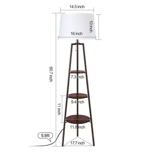 Luz de soporte de metal de decoración de estilo americano de alta calidad/lámpara de pie LED lámpara de lujo tela Hotel sala de estar iluminación decoración uso - Product Image 5