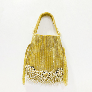 กระเป๋าราตรีปักด้วยหินคริสตัลอินเดียทำมือสุดหรูงานปาร์ตี้ไข่มุกแสนสวยงานเฉลิมฉลองงานแต่งงานคลัทช์ทันสมัย - Product Image 1