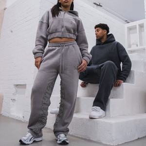 Chándales Personalizados de Invierno con Capucha Bordada, Talla Grande, para Hombre y Mujer, Diseño Ligero de Punto, 300gsm - Product Image 4