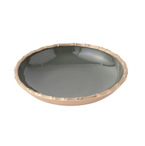 Bol à fruits rond en aluminium écologique Vaisselle de mariage en émail métallique pour le service de collation de dîner de pièce maîtresse - Product Image 1