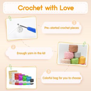 Kit de Tejido con Hilos de Lana para Tejer y Hacer Crochet, con Agujas de Tejer, Kit de Amigurumi de Animales para <span class=keywords><strong>Principiantes</strong></span> - Product Image 4