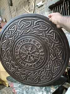 Nuevo escudo vikingo Medieval de alta calidad, escudo Medieval completamente funcional de Metal para Escudo de batalla para uso de decoración del hogar - Product Image 4