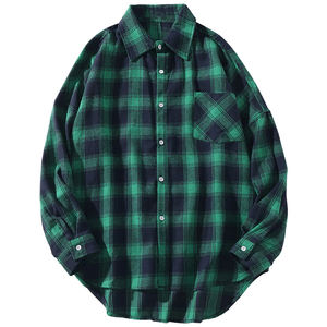 Camisa de Franela a Cuadros de Lana Extra Grande para Hombre, Estilo Informal, Tendencia de Moda 2026 - Product Image 1