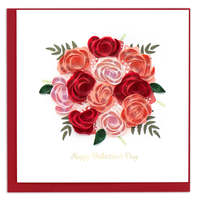 Carte de vœux en quilling pour la Saint-Valentin, bouquet, anniversaire, faite à la main, quilling 3D