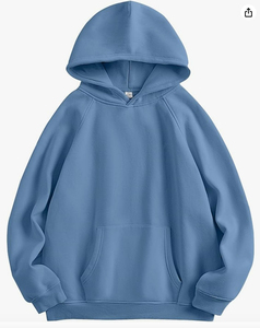 Sudadera con Capucha Rosa Unisex, Oversize, de Felpa, Casual, de Color Sólido, con Bolsillo, Manga Larga, para Otoño - Product Image 5