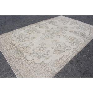 Tapis turc 7,3 x 11,7 pieds, tapis vintage, tapis à bordure blanche en laine - Product Image 3