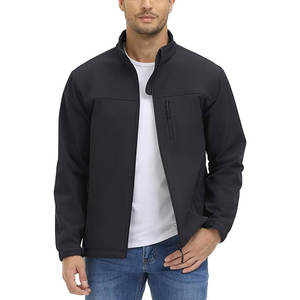Vêtements de travail d'hiver personnalisés pour hommes Veste softshell coupe-vent imperméable Doublure en polaire Col montant Fermeture éclair Logo à l'avant - Product Image 2