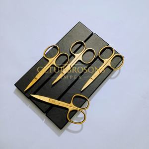 Tijeras Profesionales para Bebés de Acero Inoxidable con Cuchilla Curva de Plasma Dorado, Instrumentos de Belleza con Logotipo Personalizado - Product Image 5
