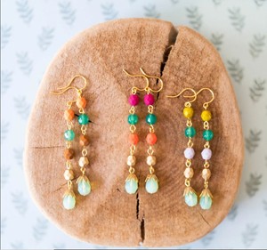 ต่างหูลูกปัดหลากสีต่างหูยาวมากต่างหูลูกปัดสไตล์พื้นเมืองแบบยาว - Product Image 1