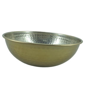 Ensemble de 2 bols en métal de conception classique en nickel de taille moyenne avec bol de service en fer de couleur bleue pour vaisselle et table en vrac - Product Image 5