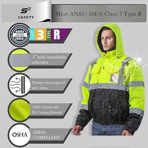 Vestes de travail de sécurité réfléchissantes de haute qualité pour hommes, vestes à haute visibilité pour hommes - Product Image 5