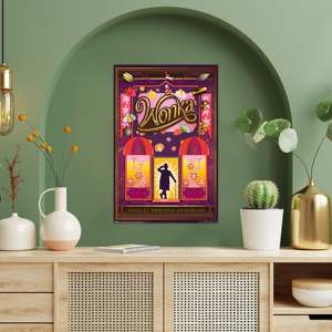 Art Deco Style 'Never Let Them Steal Your Dreams' Wonka <b>Poster</b> Black Frame Paper Material for Wall Use - Product Image 4