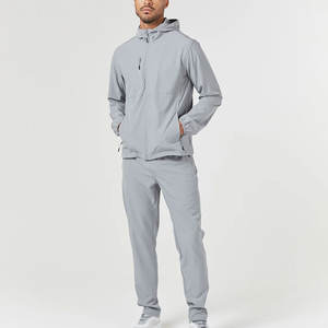 Ensemble de survêtement athlétique pour homme, personnalisé, léger, pour voyage, avec veste à fermeture éclair intégrale, approvisionnement en gros - Product Image 2