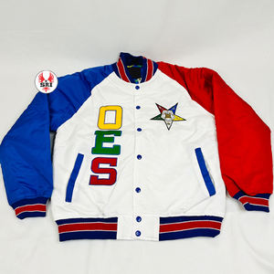 Veste en satin de soie brodée sur mesure de l'Ordre de l'Étoile de Pâques |   Blouson bomber personnalisé brodé OES Fraternity - Product Image 5