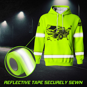 Sudadera con capucha amarilla Hi Vis con logotipo de nombre personalizado, ropa de trabajo de seguridad para trabajadores de la construcción de manga larga, ropa de empresa reflectante - Product Image 5