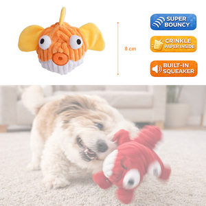 ของเล่นสุนัขแบบอินเทอร์แอคทีฟ ตุ๊กตา<span class=keywords><strong>ปลา</strong></span>แบบเด้งดึ๋ง มีเสียงกรอบแกรบและเสียงบีบ ของเล่นสำหรับสุนัข OEM รับผลิตตามแบบ - Product Image 3