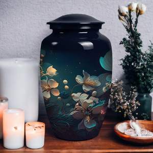 Urne magique de fleurs irisées pour cendres Urne de crémation de maman pour adultes Urnes masculines et féminines pour cendres humaines Taille personnalisée décorative - Product Image 2