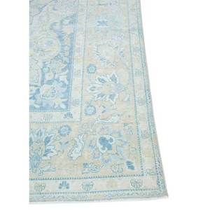 Tapis en laine bleue vintage fait main Pae-1818, motif rectangulaire en patchwork abstrait pour la maison, pour le salon, la chambre à coucher - Product Image 4