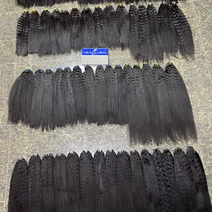 未加工的生头发100% 越南头发供应商角质层对齐头发扭结直