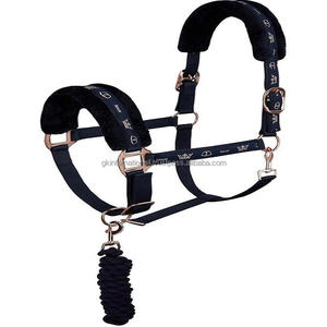 Lightweight Waterproof Double Ply Nylon Horse Halter with Soft Fleece Mink <b>Padding</b> on Nose & Crown Adjustable Rose Gold Fittings - Product Image 6