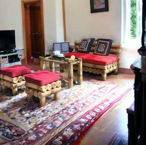 Sofá de bambú de diseño único de moda para Patio, sofá hecho a mano, silla con juego de mesa para playa, restaurante, Patio - Product Image 4