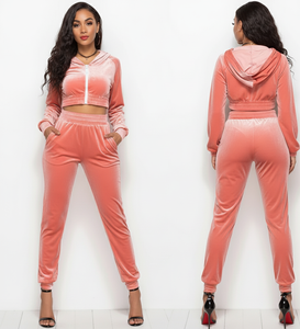 Conjunto de 2 Piezas de Terciopelo para Mujer, Invierno, con Capucha, Transpirable, Tallas Grandes, Servicio OEM, Hecho en Pakistán - Product Image 3