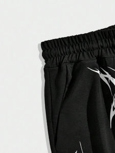 Joggers de algodón con serigrafía de diseño personalizado, estilo holgado con comodidad, piernas anchas, ligero, cintura media, estilo informal - Product Image 6