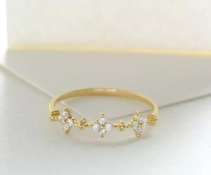 Exquisito anillo de compromiso para mujer 10K oro sólido amarillo IGI certificado hecho a mano brillante en forma de diamante Real clásico - Product Image 1