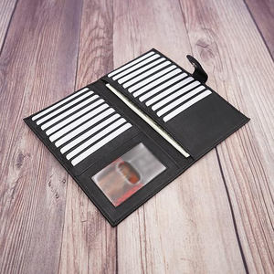 Cartera larga OEM de piel auténtica y duradera de alta calidad para hombre, cierre de botón a presión ligero, diseño de tendencia con logotipo personalizado al por mayor - Product Image 3