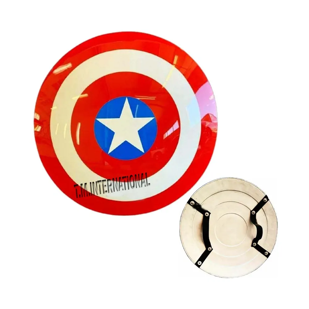 Escudo de Capitán América, capa de superhéroe de 22 pulgadas, accesorios de fiesta, disfraz rojo de Capitán América
