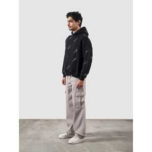 เสื้อฮู้ดดี้ลายกราฟิกแบบกำหนดเอง ผ้าเฟรนช์เทอร์รี่ฟอกสี พร้อมงานปัก 3 มิติ ดีไซน์ซิปแบบหนา - Product Image 1