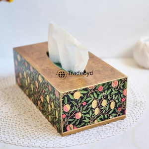 Tradebyd Handcrafted <b>Square</b> <b>Wooden</b> Enamel Printed Eco-Friendly Tissue <b>Box</b> & Holder for Home Hotel Restaurant - Product Image 3