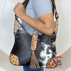 Nuevo Bolso Hobo de Cuero Genuino Hecho a Mano de Marca de Lujo para Mujer, Bolso de Hombro Individual de Cuero Vacuno Estilo Occidental - Product Image 1