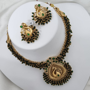 Conjunto de collar chapado en oro de diseñador de pota con piedras y perlas, joyería India real para bodas, fiestas y fiestas - Product Image 2