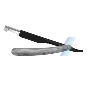 มีดโกนโกนหนวดสำหรับช่างตัดผมมีด้ามจับพลาสติกมีดโกนกำจัดขนทำจากสแตนเลส - Product Image 3