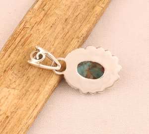 สร้อยคอจี้อัญมณีรูปวงรีทำจากเงินแท้925ชุบโรเดียมเทอร์ควอยซ์ทำจากทองแดงหอยนางรมเป็นของขวัญครบรอบ - Product Image 3