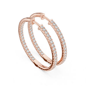 Pendientes de Oro Rosa de 14K con Diamantes Cultivados en Laboratorio para Mujer |   Anillo de Lujo Certificado por IGI de 0.99 CT para Fiestas |   Diamante Cultivado Nuevo - Product Image 5