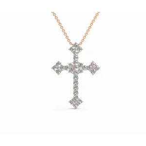 Regal <b>Cross</b> Diamond Pendant Round Cut 0.854 Ct Lab Grown Fine Jewelry Ethical Design Wholesale OEM Supplier - Product Image 5