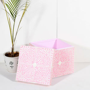 Boîte à bijoux en bois de meilleure qualité avec incrustation d'os indien bois de vadrouille coloré pour cadeau directement du fabricant indien - Product Image 3