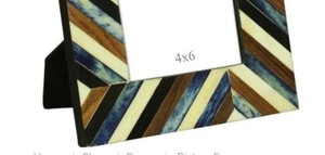 Marco de fotos de madera con incrustaciones de hueso decorativo, forro colorido hecho a mano, ilustraciones para decoración del hogar y regalos - Product Image 2