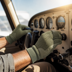 Summer Mesh Back Flight <b>Gloves</b> Breathable Aramid <b>Thin</b> Goatskin Palm Pilot Flyer <b>Gloves</b> Wholesale Manufacturer - Product Image 4