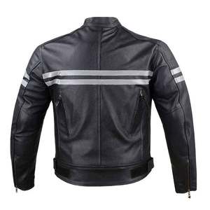 Chaqueta de carreras de cuero marrón desgastada acolchado Letterman Moto Biker's Coat piel de oveja Natural cuero de vaca Slim Fit cremallera impermeable - Product Image 5