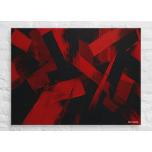 Crimson Havoc Legacy Luxe Canvas Art Modern-Classic Abstract Blue Black Contemporary Art Deco for Classic Christmas Hanging - Product Image 5