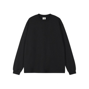 Jersey de cuello redondo al por mayor de alta calidad, sudaderas de manga larga en blanco, Camiseta de algodón con logotipo personalizado para hombre, Camiseta deportiva de gran tamaño - Product Image 2