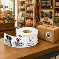 Niedliches Realistisches Hundemuster Anpassbarer Dankeschön PVC-Aufkleber Hochwertig Wasserfest Unregelmäßige Form für Zoohandlungen Klein