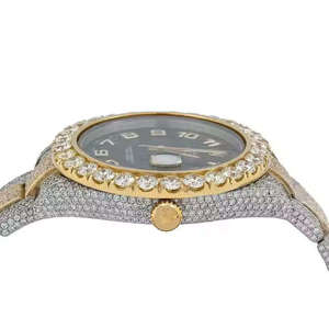 Reloj Deportivo Analógico de Lujo, para Hombre y Mujer, Dorado, con Moissanita VVS, Cristal Templado, Correa de Acero Inoxidable Cómoda, Mecánico, Miyota - Product Image 3
