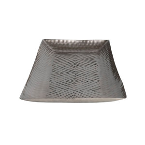 Plateau de service rectangulaire en aluminium sculpté à la main en zigzag pour la maison, le restaurant, l'hôtel et le mariage. - Product Image 4