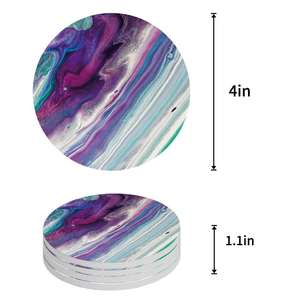 Posavasos de madera hechos a mano de Venta caliente de alta calidad con el mejor diseño Posavasos de tendencia hechos en la India Juego de 4 - Product Image 3