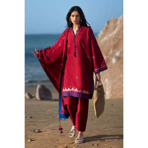Ensemble 3 pièces en jacquard avec dupatta MJ-62001, paréos pour maillots de bain - Product Image 1