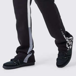 Pantalon de survêtement évasé droit double taille unisexe pour hommes pantalon ample pantalon de survêtement à jambe large vierge 100% coton éponge française - Product Image 6